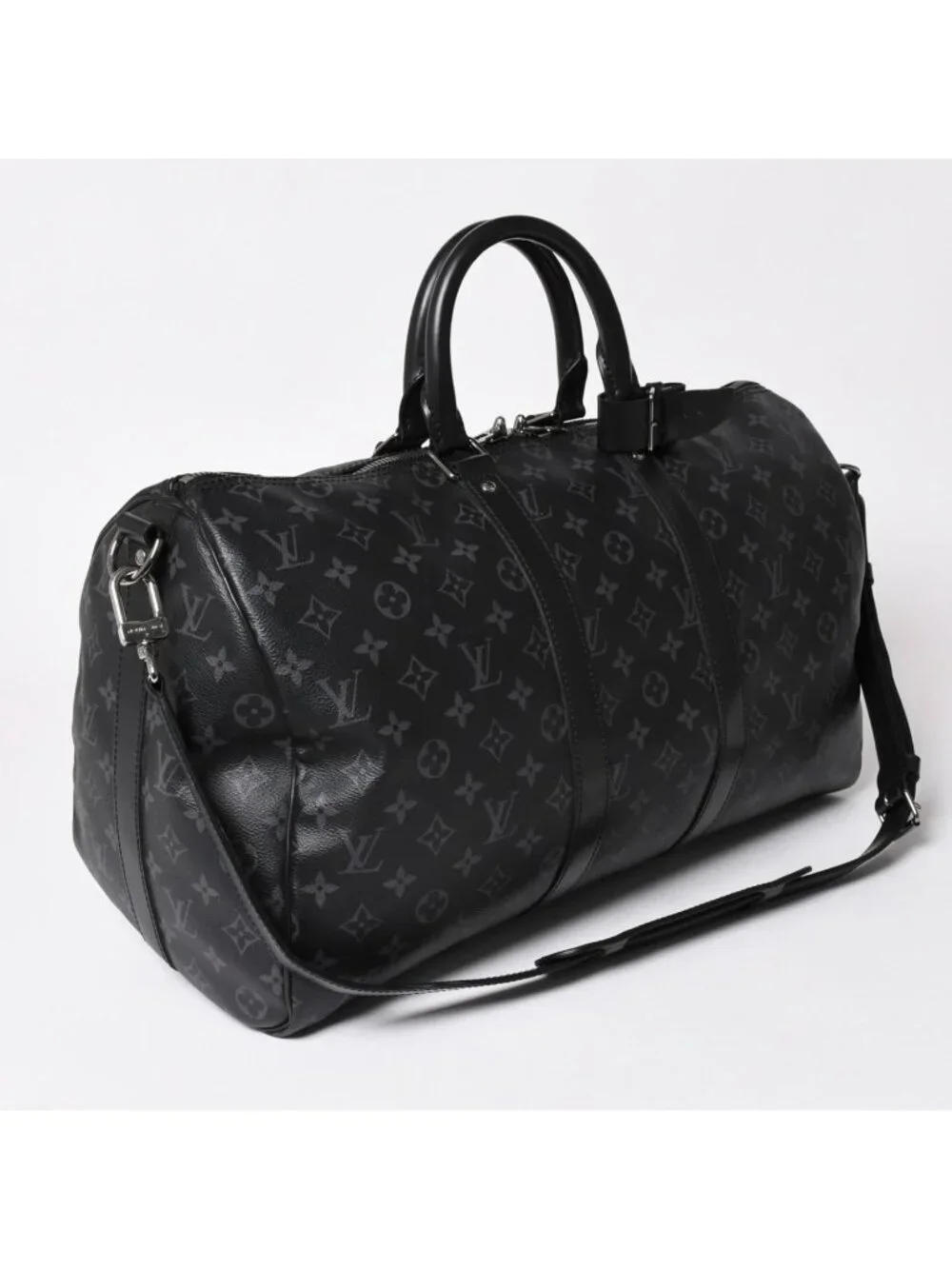 Louis Vuitton Keepall Bandouliere 45 Boston Bag Monogram Eclipse Black